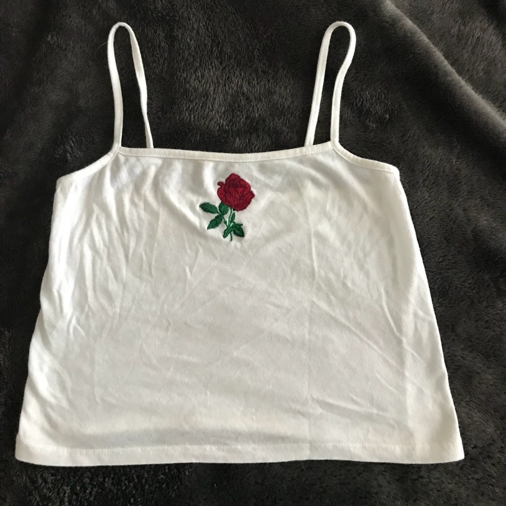 brandy melville rose cropped tank top
